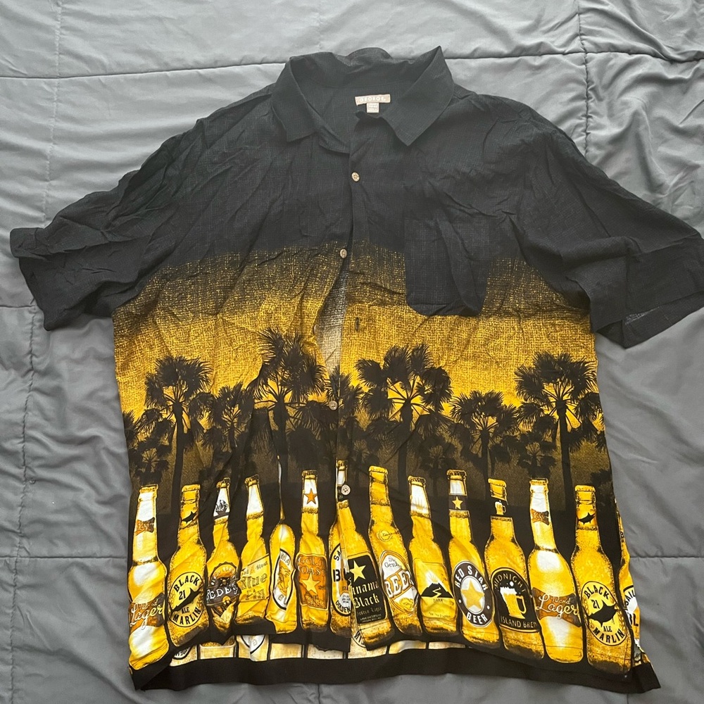Mens Button Up Shirt XL George Beer